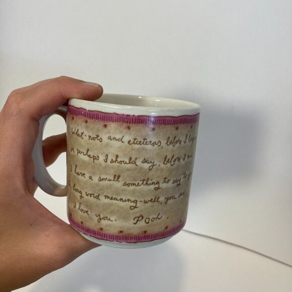 Disney Classic Winnie the Pooh Mug Valentines Note Letter I Love You - Picture 7 of 7